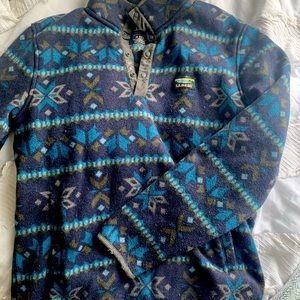 L.L.Bean patterned sweatshirt, quarter button up